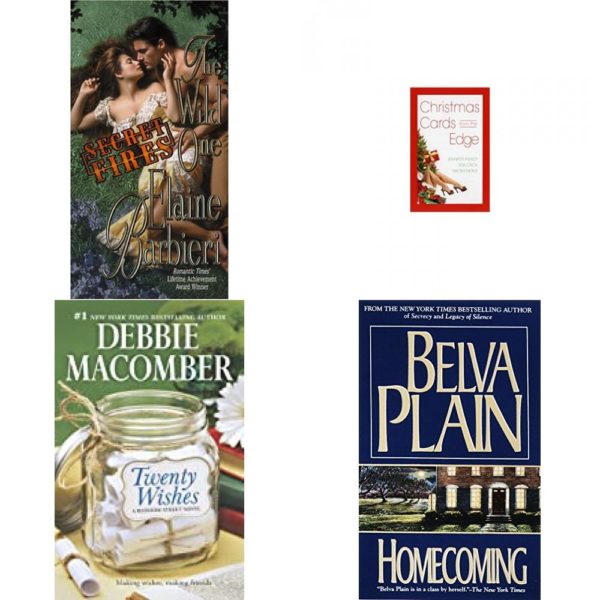 Assorted Romance Paperback Book Bundle (4 Pack): The Wild One: Secret Fires by Elaine Barbieri 2001-02-03 Mass Market Paperback, Christmas Cards from the Edge Mass Market Paperback, Twenty Wishes A Blossom Street Novel, 5 Mass Market Paperback, Homecoming: A Novel Mass Market Paperback