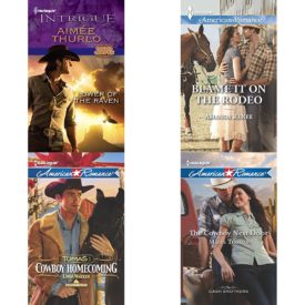Assorted Harlequin Romance Paperback Book Bundle (4 Pack): Power of the Raven Mass Market Paperback, Blame It on the Rodeo Welcome to Ramblewood Mass Market Paperback, Tomas: Cowboy Homecoming Paperback, The Cowboy Next Door #1459 Mass Market Paperback