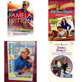 Assorted Harlequin Romance Paperback Book Bundle (4 Pack): On The Move NASCAR Library Collection Mass Market Paperback, Operation Gigolo Love and Laughter Paperback, Dillon after Dark Men at Work: Magnificent Men #40 Mass Market Paperback, Inherited: One Nanny Nanny Wanted Paperback