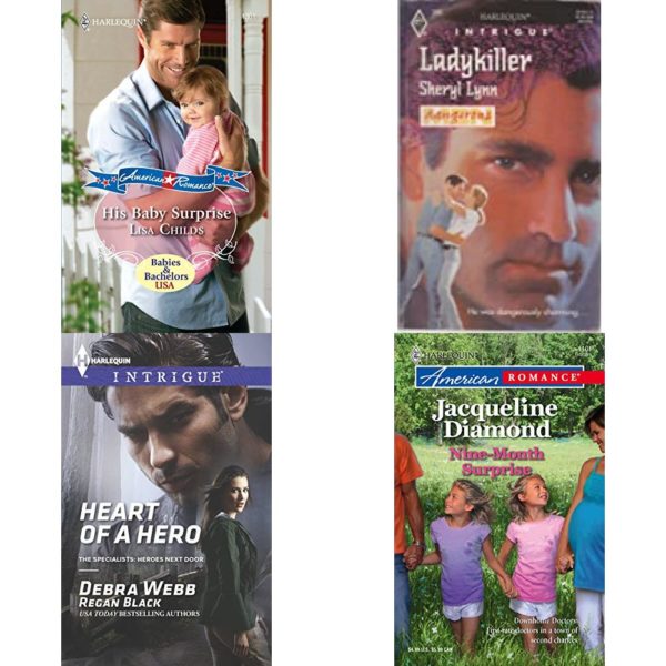 Assorted Harlequin Romance Paperback Book Bundle (4 Pack): His Baby Surprise #1301 Mass Market Paperback, Ladykiller Mass Market Paperback, Heart of a Hero The Specialists: Heroes Next Door  Mass Market Paperback, Nine-Month Surprise Paperback
