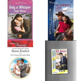 Assorted Harlequin Romance Paperback Book Bundle (4 Pack): Only A Whisper Mass Market Paperback, The Cowboys Lady The Brothers of Rancho Pintada Mass Market Paperback, The Pregnant Kavakos Bride One Night With Consequences Mass Market Paperback, To Die For Men at Work: Men of the West #43 Mass Market Paperback