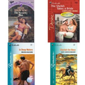 Assorted Silhouette Romance Paperback Book Bundle (4 Pack): The Security Man Silhouette Special Edition #314 Paperback, The Sheikh Takes a Bride Dynasties: The Connellys Silhouette Desire, No. 1424 Mass Market Paperback, In Deep Waters The Tale Of The Sea Silhouette Romance Mass Market Paperback, Cherish The Boss The Circle K Sisters Silhouette Romance Paperback