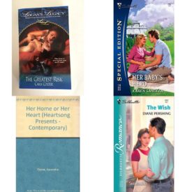 Assorted Silhouette Romance Paperback Book Bundle (4 Pack): The Greatest Risk Logans Legacy #2 Paperback, Her Babys Hero Silhouette Special Edition Paperback, Her Home or Her Heart Heartsong Presents #493 Paperback, The Wish Soulmates Paperback