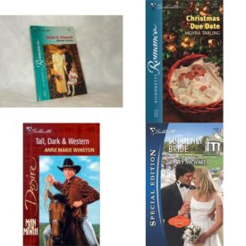 Assorted Silhouette Romance Paperback Book Bundle (4 Pack): Denim & Diamond Silhouette Romance Paperback, Christmas Due Date Paperback, Tall, Dark & Western Man Of The Month Silhouette Desire, No 1339 Paperback, Suddenly a Bride Second-Chance Bridal Paperback