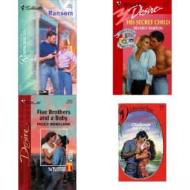 Assorted Silhouette Romance Paperback Book Bundle (4 Pack): Ransom Silhouette Romance Paperback, His Secret Child 3 Babies For 3 Brothers Silhouette Desire Mass Market Paperback, Five Brothers And A Baby: The Tanners Of Texas Harlequin Desire Paperback, Challenge The Fates Silhouette Desire Paperback