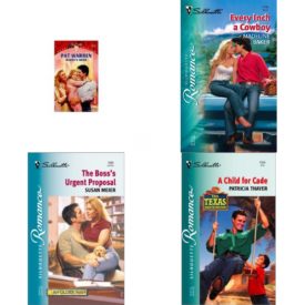 Assorted Silhouette Romance Paperback Book Bundle (4 Pack): Daddys Home Paperback, Every Inch A Cowboy Silhouette Romance Paperback, Bosss Urgent Proposal Silhouette Romance Paperback, Child For Cade The Texas Brotherhood Silhouette Romance #1524 Mass Market Paperback