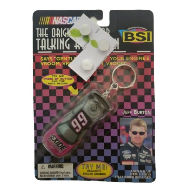 1998 1:64 Diecast NASCAR BSI Talking Key Chain Jeff Burton Exide Batteries