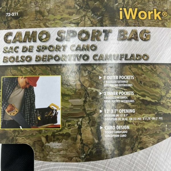 Olympia Tools Camo Design Tool Bag 7 Outer Pockets 3 Inner Pockets 12x7 Opening