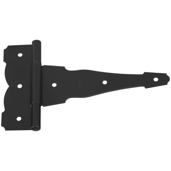 National Hardware 8 in. L Black Ornamental/Reversible T-Hinge 2 Pk