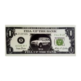 Fill Up The Bank To Fill Up The Tank Porcelain Dollar Bill Bank