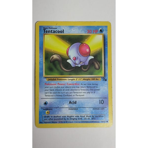 Excellent Tentacool 56/62 Fossil Set Pokemon Card