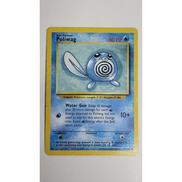 Excellent Poliwag  59/102 Base Set Unlimited Pokemon Card