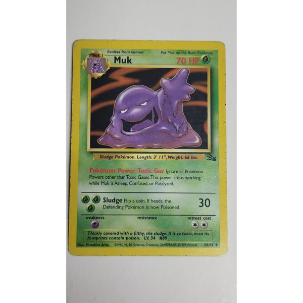 Excellent Muk 28/62 Fossil Set Pokemon Card