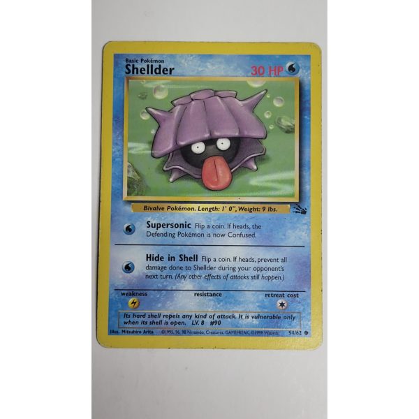 Excellent Shellder 54/62 Fossil Set Pokemon Card