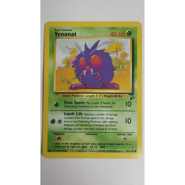 Excellent Venonat 97/130 Base Set 2 Pokemon Card