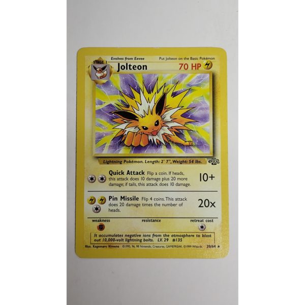Near Mint Jolteon 20/64 Jungle Set Pokemon Card