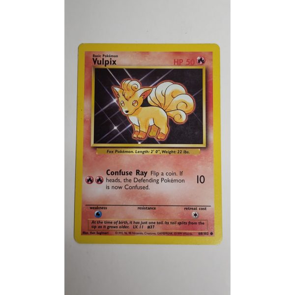 Near Mint Vulpix 68/102 Base Set Unlimited Pokemon Card