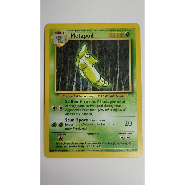 Near Mint Metapod 54/102 Base Set Unlimited Pokemon Card