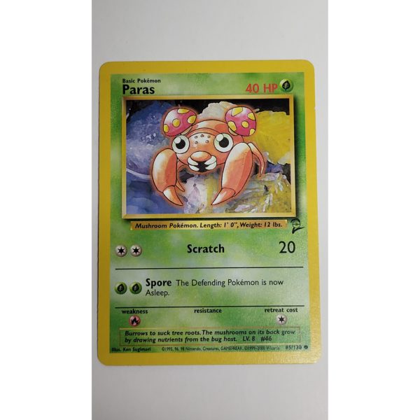 Near Mint Paras 85/130 Base Set 2 Pokemon Card