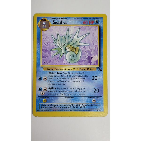 Near Mint Seadra 42/62 Fossil Set Pokemon Card