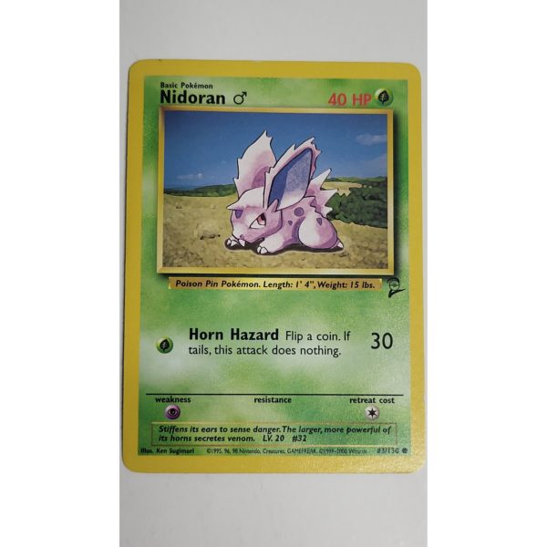 Near Mint Nidoran ♂ 83/130 Base Set 2 Pokemon Card