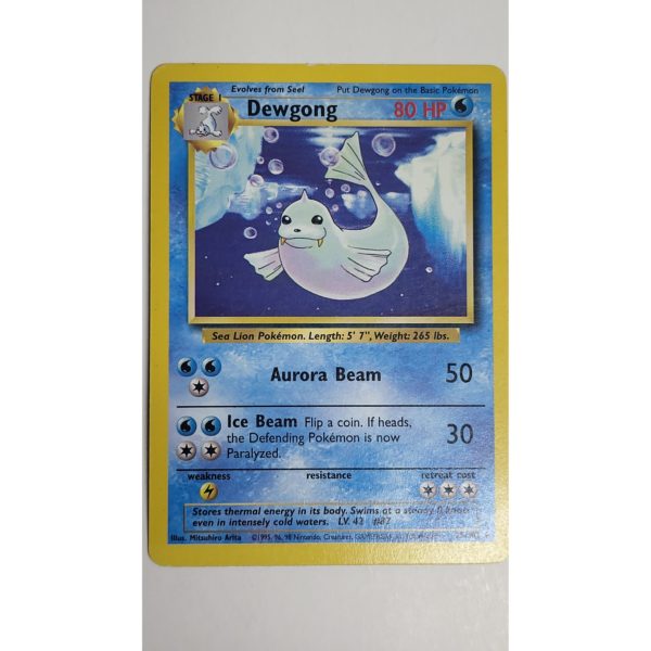 Near Mint Dewgong 25/102 Base Set Unlimited Pokemon Card