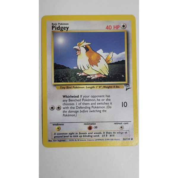 Near Mint Pidgey 86/130 Base Set 2 Pokemon Card