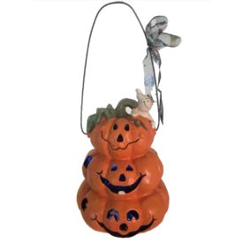Lights & Sound Motion Activated 3 Jack O Lantern Ghost w/ Handle 8" (SKU# 3722A)