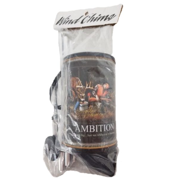 Buckwear "AMBITION" Funny Saying WIND CHIME Deer Hunter 30"