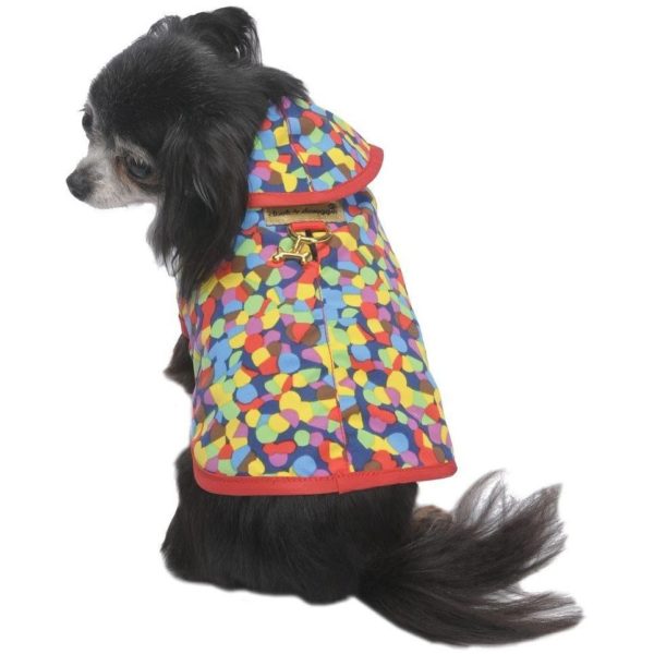 Cloak & Dawggie Reversable Waterproof Confetti Slicker Dog Coat Size Medium