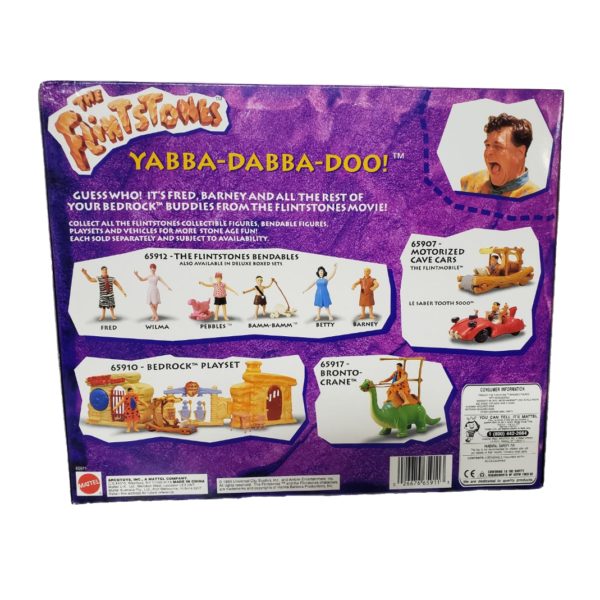 Flintstones Vintage 1993 "Barney, Betty, and Bamm-Bamm" Bendable Figures w/ Accessories (6pcs)