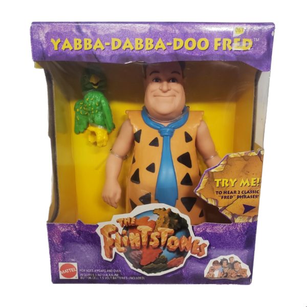 The FLINTSTONES Talking YABBA-DABBA-DOO Fred 8" Action Figure 1993 Mattel