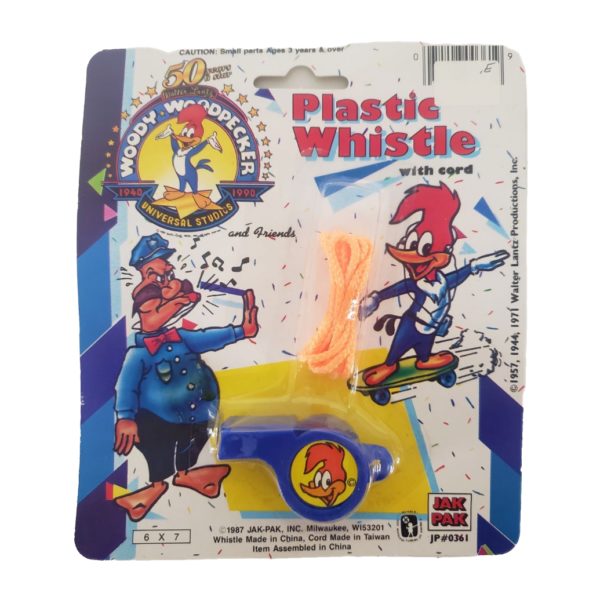 Vintage 1987 Woody Woodpecker Plastic Whistle