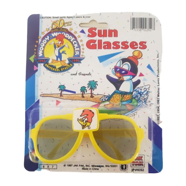 Vintage 1987 Woody Woodpecker Yellow Sun Glasses