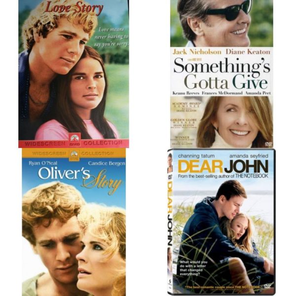 DVD Assorted Romance Movies DVD 4 Pack Fun Gift Bundle: Love Story  Something's Gotta Give  Oliver's Story  Dear John