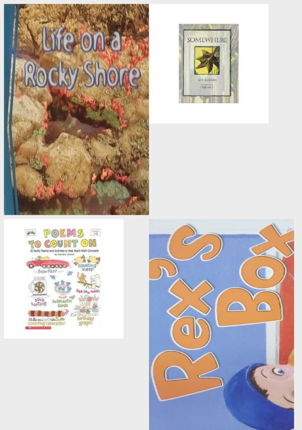 Children's Fun & Educational 4 Pack Paperback Book Bundle (Ages 3-5): Life on a Rocky Shore Guided Reading Newbridge Discovery Links Grade 4, Somewhere, Poems To Count On Grades 1-3, READING 2007 LISTEN TO ME READER GRADE K UNIT 5 LESSON 2 BELOW LEVEL: REXS BOX