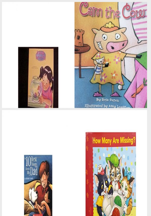 Children's Fun & Educational 4 Pack Paperback Book Bundle (Ages 3-5): Reading 2007 Kindergarten Student Reader Grade K Unit 2 Lesson 5 on Level A House For My Fish, READING 2007 LISTEN TO ME READER GRADE K UNIT 2 LESSON 4 BELOW LEVEL: CAM THE COW, The Ten Best Things About My Dad, How Many are Missing? Level A Book 22