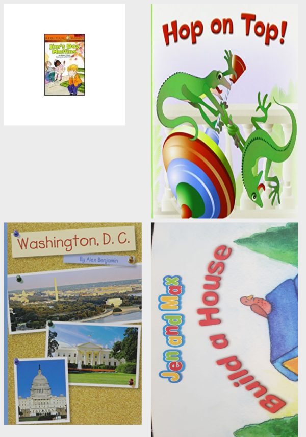 Children's Fun & Educational 4 Pack Paperback Book Bundle (Ages 3-5): Jims Dog Muffins, READING 2007 LISTEN TO ME READER GRADE K UNIT 3 LESSON 6 BELOW LEVEL: HOP ON TOP!, READING 2007 INDEPENDENT LEVELED READER GRADE K UNIT 4 LESSON 6 ADVANCED, Reading 2007 Kindergarten Student Reader Grade K Unit 6 Lesson 5 on Level Jen and Max Build a House