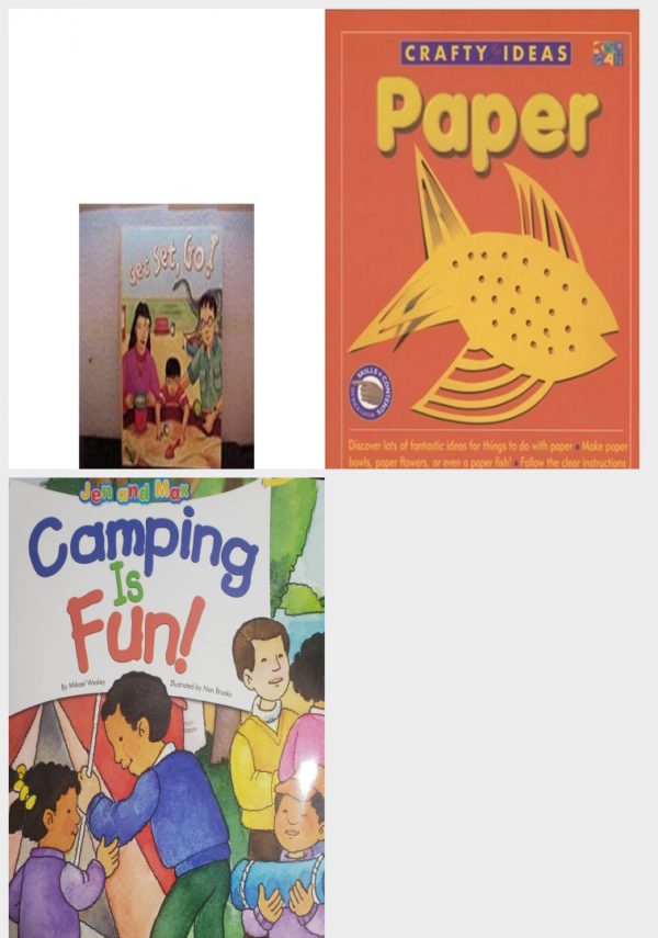 Children's Fun & Educational 4 Pack Paperback Book Bundle (Ages 3-5): Reading 2007 Kindergarten Student Reader Grade K Unit 4 Lesson 6 on Level Get Set, Go!, Paper Crafty Ideas, READING 2007 KINDERGARTEN STUDENT READER GRADE K UNIT 6 LESSON 3 ON LEVEL Jen and Max Camping Is Fun!, Plants