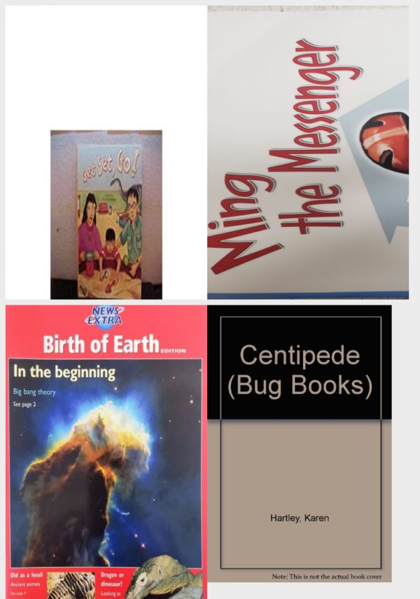 Children's Fun & Educational 4 Pack Paperback Book Bundle (Ages 3-5): Reading 2007 Kindergarten Student Reader Grade K Unit 4 Lesson 6 on Level Get Set, Go!, READING 2007 INDEPENDENT LEVELED READER GRADE K UNIT 5 LESSON 3 ADVANCED, Birth of Earth Edition: In the Beginning, Centipede Bug Books