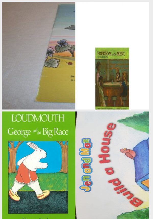 Children's Fun & Educational 4 Pack Paperback Book Bundle (Ages 3-5): Noodle y Lou/ Noodle & Lou Cheerios, Freedom on the Menu: The Greensboro Sit-Ins, Loudmouth George and the Big Race, Reading 2007 Kindergarten Student Reader Grade K Unit 6 Lesson 5 on Level Jen and Max Build a House