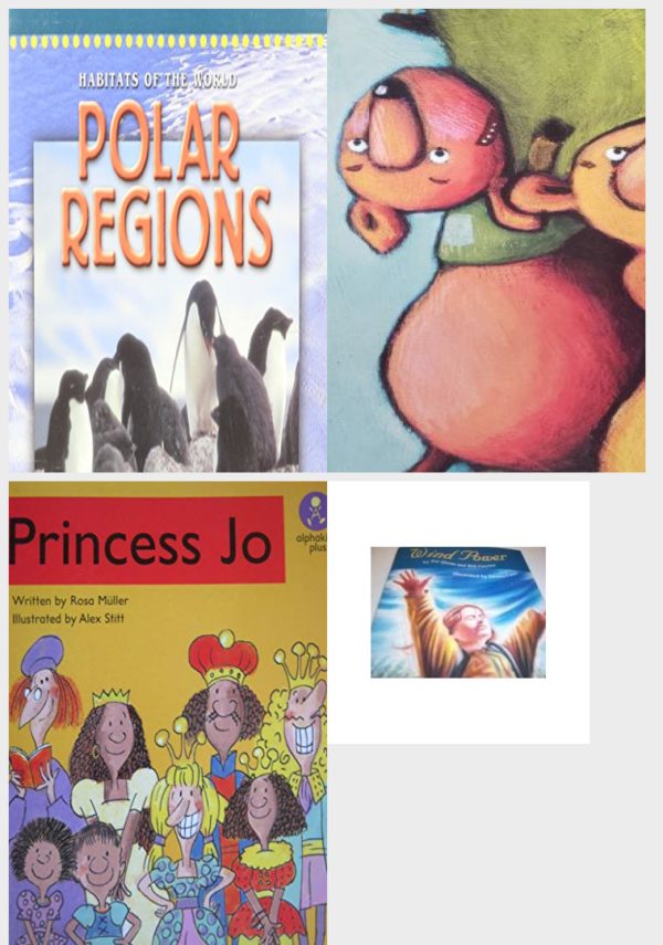 Children's Fun & Educational 4 Pack Paperback Book Bundle (Ages 3-5): POLAR REGIONS Dominie Habitats of the World, Reading 2007 Listen to Me Reader, Grade K, Unit 5, Lesson 5, Below Level: Race Day, Princess Jo, Alphakids Plus Level 17, Wind Power