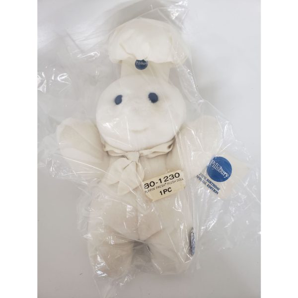 Vintage 1990 Dakin 25th Birthday Pillsbury Dough Boy Poppin Fresh Plush Doll 12" #80-1230