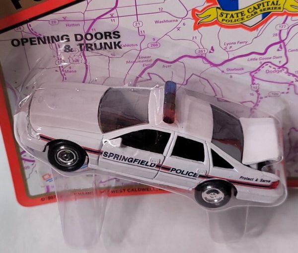 1997 Road Champs State Capitol Police Series 1:43 Diecast - Springfield Illinois Police Patrol Car