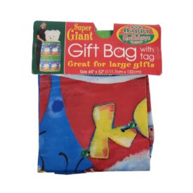 Vintage Christmas Super Giant Gift Bag With Tag 44” X 52” JOY Santa Claus