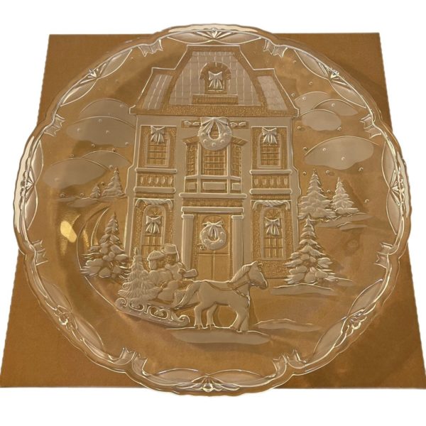 Mikasa "Winter Wonderland" Glass Round Hostess Platter 15" SA 838/313 Germany