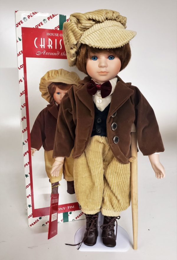 1996 House of Lloyd Christmas Around The World Tiny Tim Porcelain Doll 16