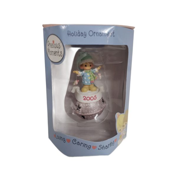 2005 Enesco Precious Moments Holiday Jingle Bell Ornament BOY 3"