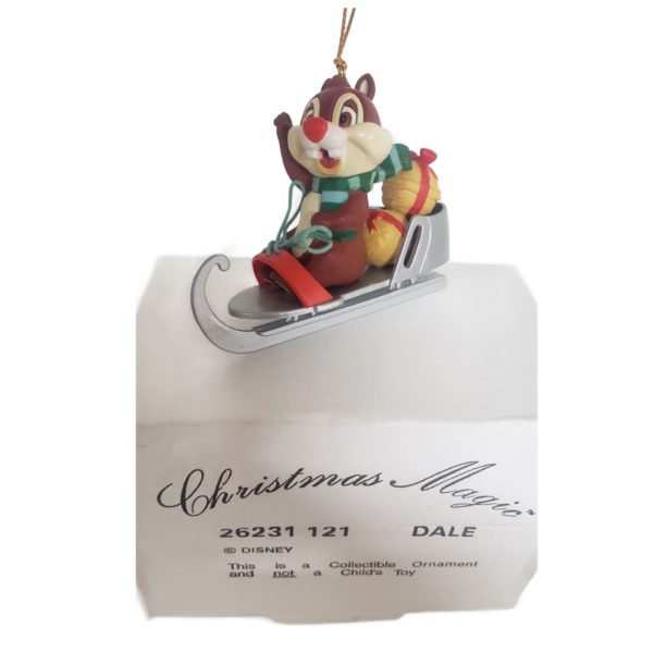 Vintage 1989 Dale (Chip & Dale) Chipmunk Disney Grolier Christmas Magic Ornament #26231 121