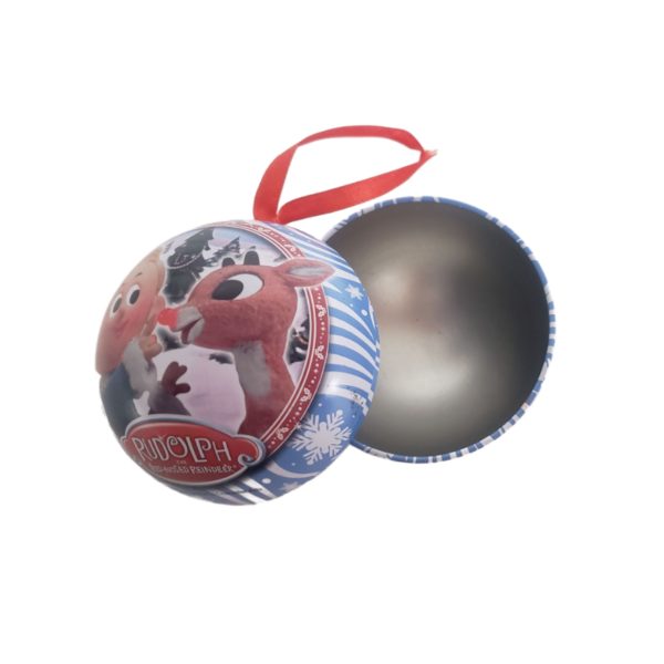 Rudolph The Red-Nosed Reindeer Misfit Toys Metal Trinket Box Ball Ornament